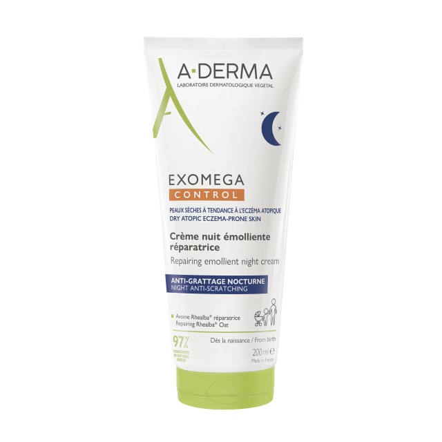 A-Derma Exomega Control Επανορθωτική Mαλακτική Kρέμα Nυκτός κατά το...