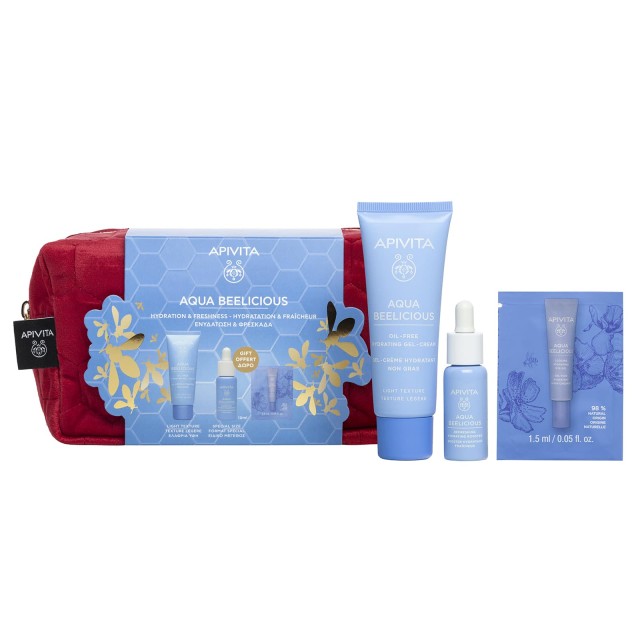 Apivita Promo Aqua Beelicious Κρέμα-Gel Ελαφριάς Υφής + ΔΩΡΟ Μini Booster A + Foil Δροσιστικό GEL Ενυδάτωσης για τα Μάτια