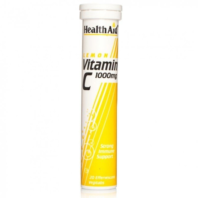 Health Aid Vitamin C 1000mg Αναβράζουσα Βιταμίνη C με Γεύση Λεμόνι, 20 Αναβράζοντα Δισκία