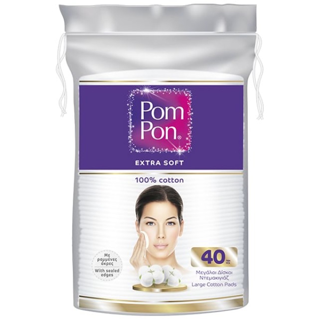Pom Pon Extra Soft Cotton Pads Στρογγυλοί Δίσκοι Ντεμακιγιάζ από Βα...