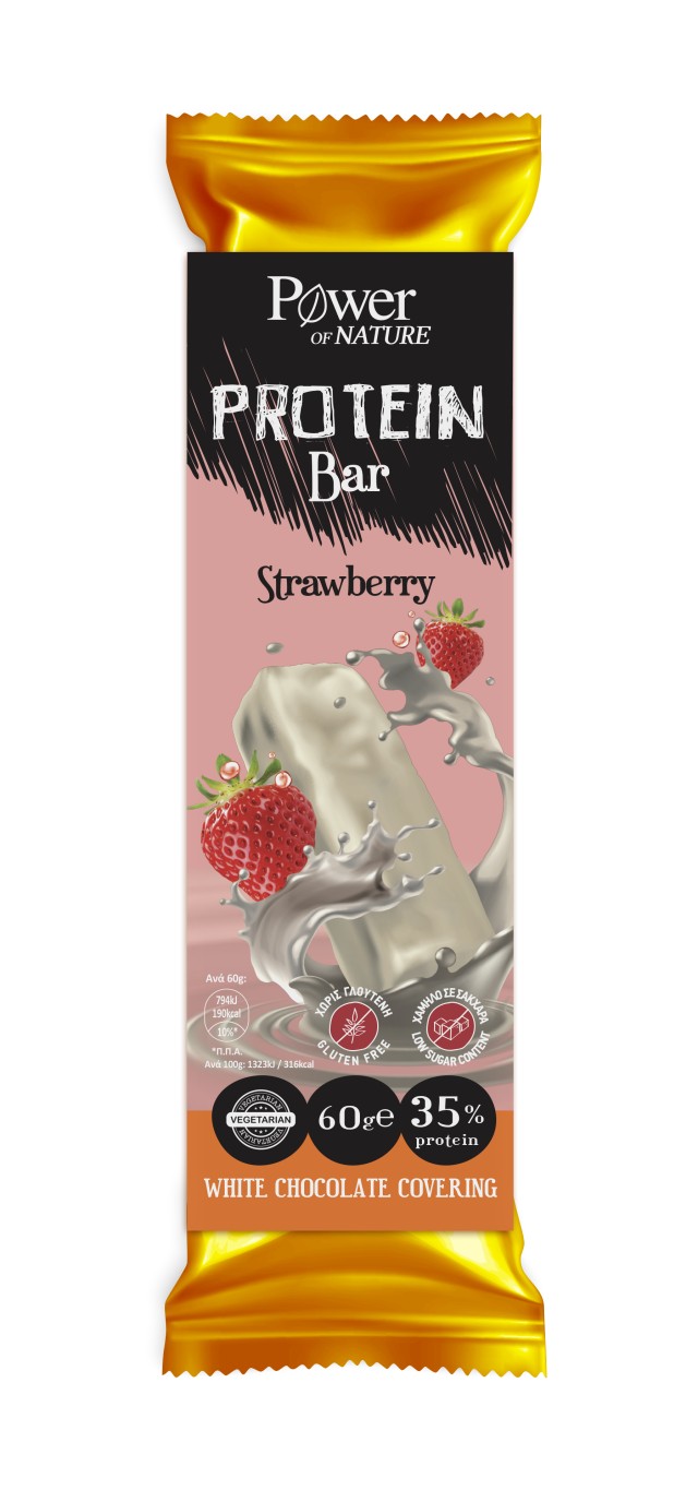 Power Health Protein Bar Strawberry White Chocolate Covering, 60gr