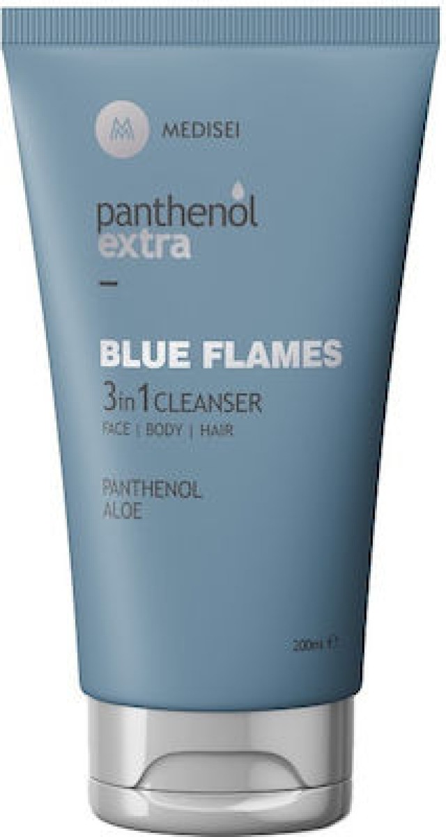 Panthenol Extra Blue Flames 3 in 1 Ανδρικό Αφρόλουτρο - Σαμπουάν για Πρόσωπο - Σώμα - Μαλλιά 200ml