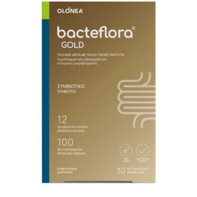 Olonea BacteFlora Gold Συνδυασμός Προβιοτικών & Πρεβιοτικών, 30 Κάψουλες