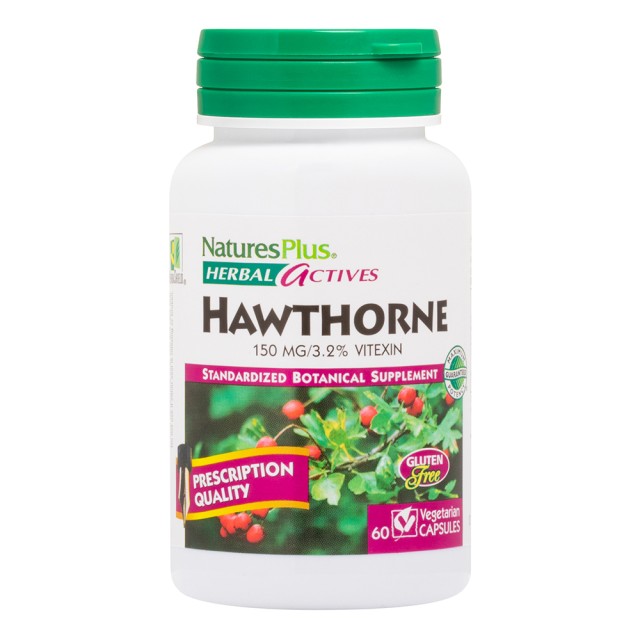 Natures Plus Hawthorne Συμπλήρωμα Διαροφής Για Καρδιά - Υπέρταση, 60 Φυτικές Κάψουλες