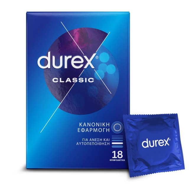 Durex Classic Προφυλακτικά με Ήπιο Λιπαντικό, 18 Τεμάχια