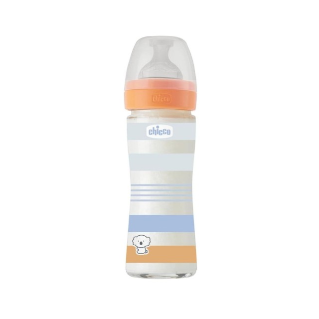 Chicco Well Being Μπιμπερό Γυάλινο με Θηλή Σιλικόνης Αργής Ροής 0m+...