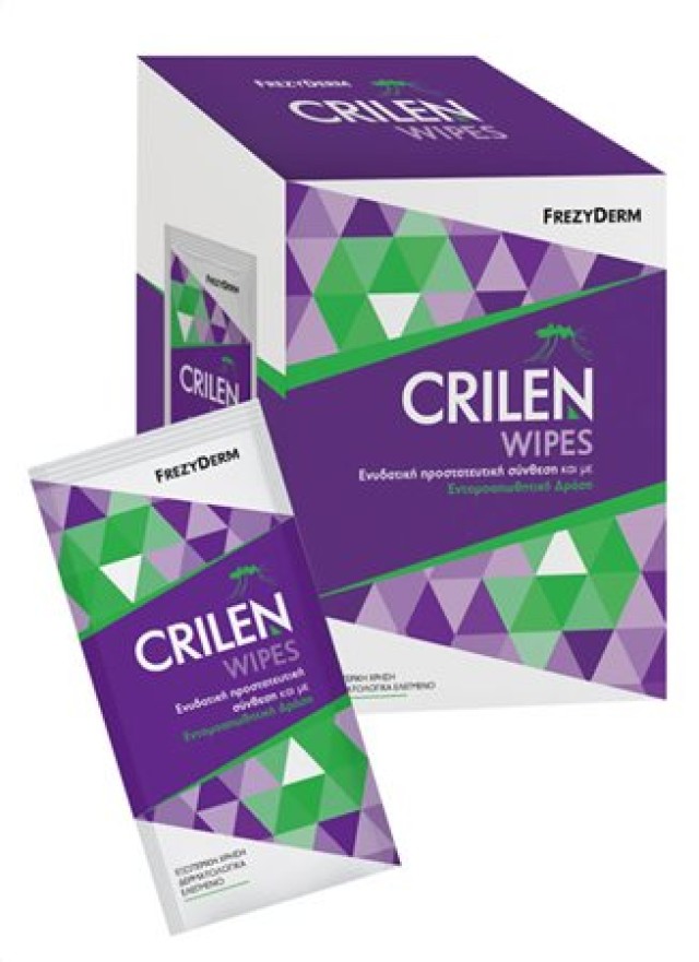 Frezyderm Crilen Wipes Εντομοαπωθητικά Ατομικά Μαντηλάκια, 20 Τεμάχια