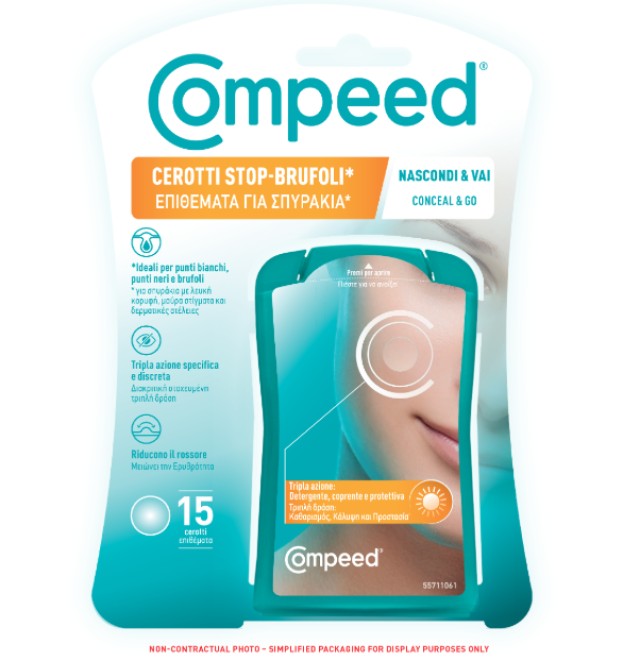 Compeed Anti-Spots Επιθέματα για Σπυράκια Conceal & Go, 15τμχ