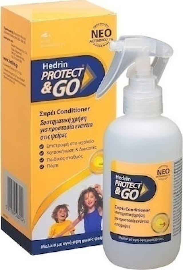Hedrin Protect & Go Spray Conditioner Προληπτικό Αντιφθειρικό Σπρέι Conditioner, 200ml
