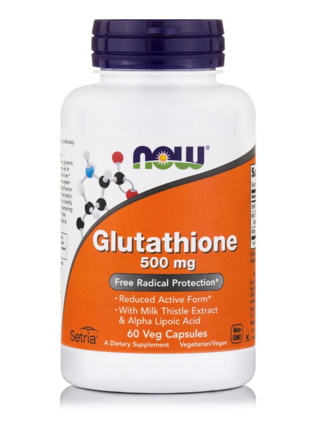 Now Foods Glutathione 500 mg Silymarin + Alpha Lipoic Acid, 60 Κάψουλες