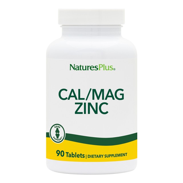 Natures Plus Cal/Mag/Zinc 1000/500/75mg, 90 Ταμπλέτες