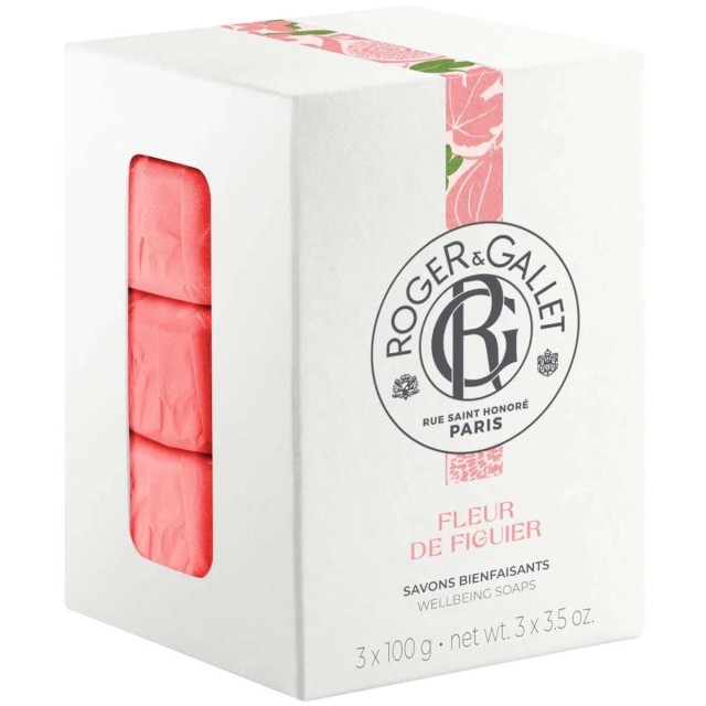 Roger & Gallet Fleur de Figuier Soap Μπάρες Σαπουνιών Για Σώμα Και Χέρια, 3x100gr