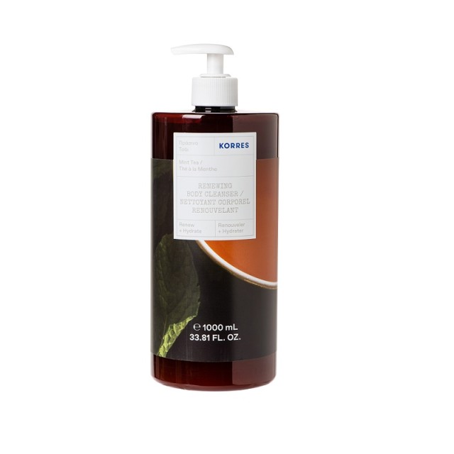 Korres Renewing Body Cleanser Mint Tea Αφρόλουτρο Σώματος Πράσινο Τσάι, 1000ml