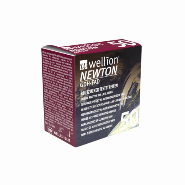 Wellion Newton GDH-FAD Ταινίες Μέτρησης Γλυκόζης, 50τμχ