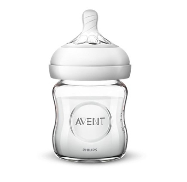 Avent Philips Γυάλινο Μπιμπερό Natural Κατά των Κολικών με Θηλή Σιλικόνης 120ml για 0+ μηνών