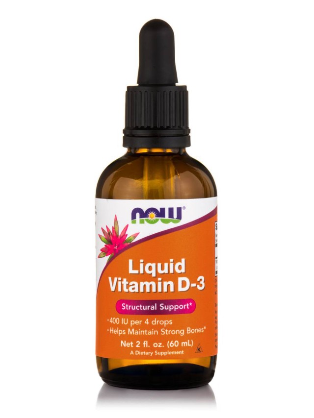 Now Foods Liquid Vitamin D3 400 IU Συμπλήρωμα Διατροφής σε Σταγόνες για την Ενίσχυση του Ανοσοποιητικού, 60ml