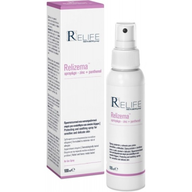 ReLife Relizema Go Zinc + Panthenol Καταπραϋντικό και Προστατευτικό Spray για το Ευαίσθητο Δέρμα, 100ml