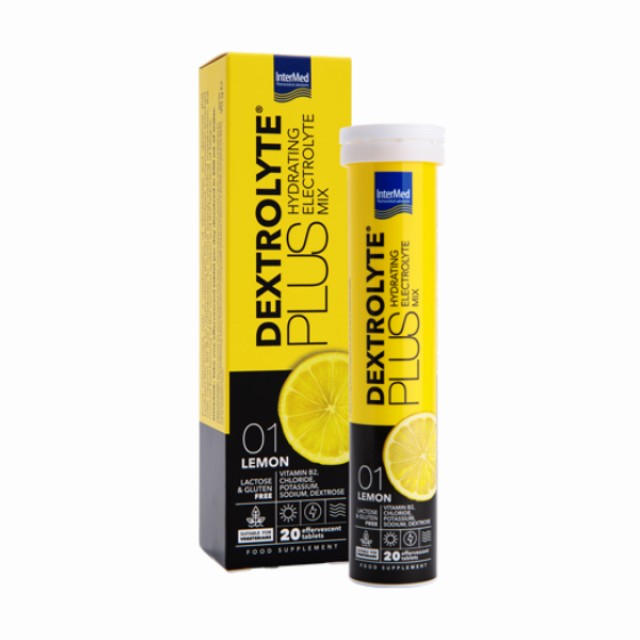 Intermed Dextrolyte Plus Lemon Ηλεκτρολύτες με Γεύση Λεμόνι, 20 Ανα...