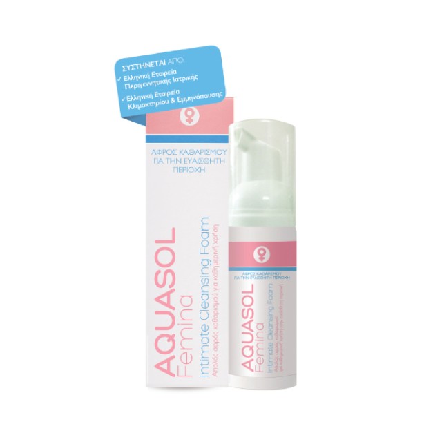 Aquasol Femina Intimate Cleansing Foam Αφρός Καθαρισμού για την Ευαίσθητη Περιοχή, 40ml