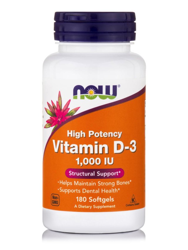 Now Vitamin D3 1000 IU, 180 Μαλακές Κάψουλες
