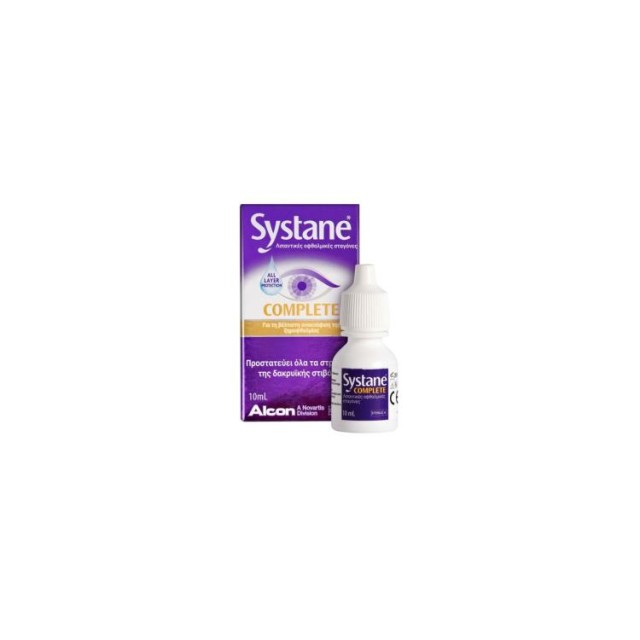 Alcon Systane Complete Λιπαντικές Οφθαλμικές Σταγόνες Χωρίς Συντηρητικά, 10ml