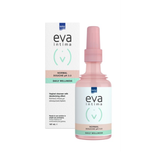 Intermed Eva Intima Normal Douche PH3,0 Κολπική πλύση για την αποτελεσματικό καθαρισμό και απομάκρυνση δυσάρεστων οσμών, 147ml