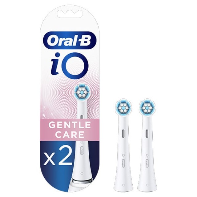 Oral-B iO Gentle Care White Ανταλλακτικές Κεφαλές Ηλεκτρικής Οδοντόβουρτσας για Ευαίσθητα Δόντια & Ούλα Λευκό Χρώμα, 2 Τεμάχια