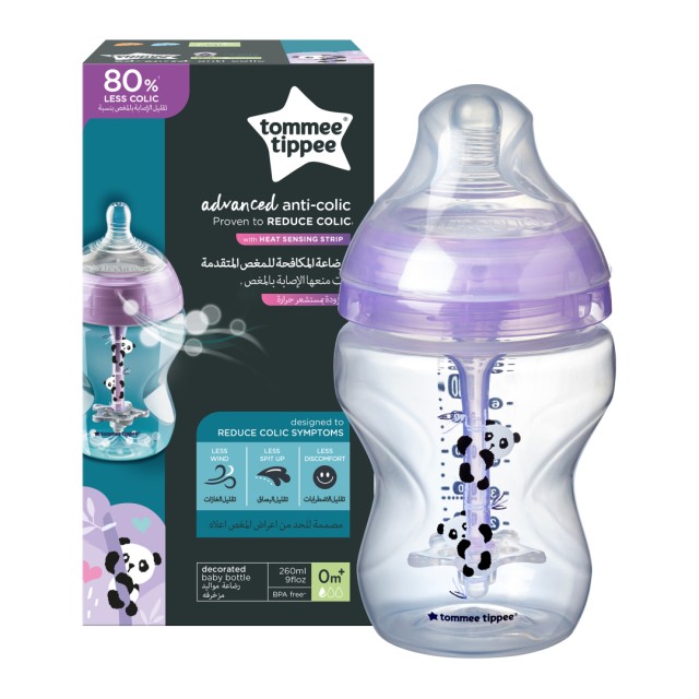 Tommee Tippee Πλαστικό Μπιμπερό Anti-Colic με Θηλή Σιλικόνης Αργή Ροής 0m+ Ροζ, 260ml