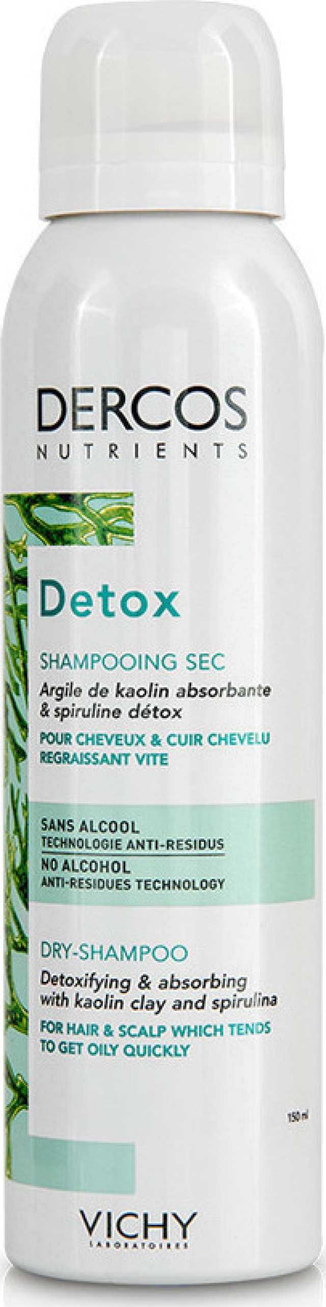 Vichy Dercos Nutrients Detox Εξισσοροπιστικό Ξηρό Σαμπουάν Για Λιπαρά Μαλλιά, 150ml