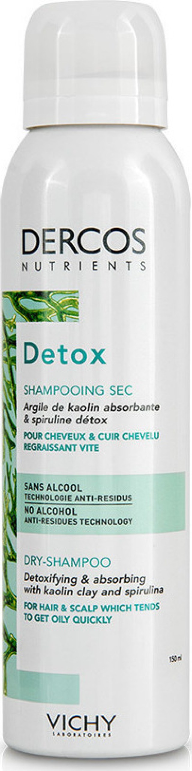 Vichy Dercos Nutrients Detox Εξισσοροπιστικό Ξηρό Σαμπουάν Για Λιπαρά Μαλλιά, 150ml