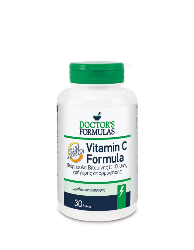 Doctors Formula Vitamin C Formula Fast Action Συμπλήρωμα Διατροφής Βιταμίνης C 1000mg Γρήγορης Απορρόφησης, 30 Δισκία