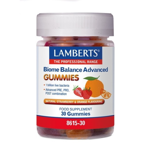 Lamberts Biome Balance Advanced Gummies Συμπλήρωμα Διατροφής με Προβιοτικά και Πρεβιοτικά, 30 ζελεδάκια