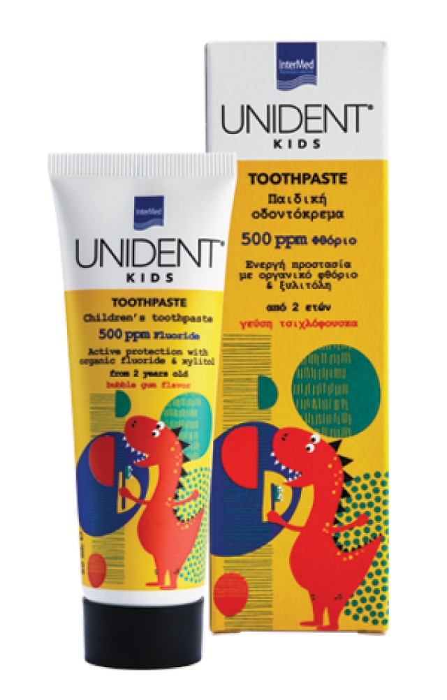 Intermed Unident Kids Toothpaste Παιδική Φθοριούχος Οδοντόκρεμα 500 ppm, 50 ml