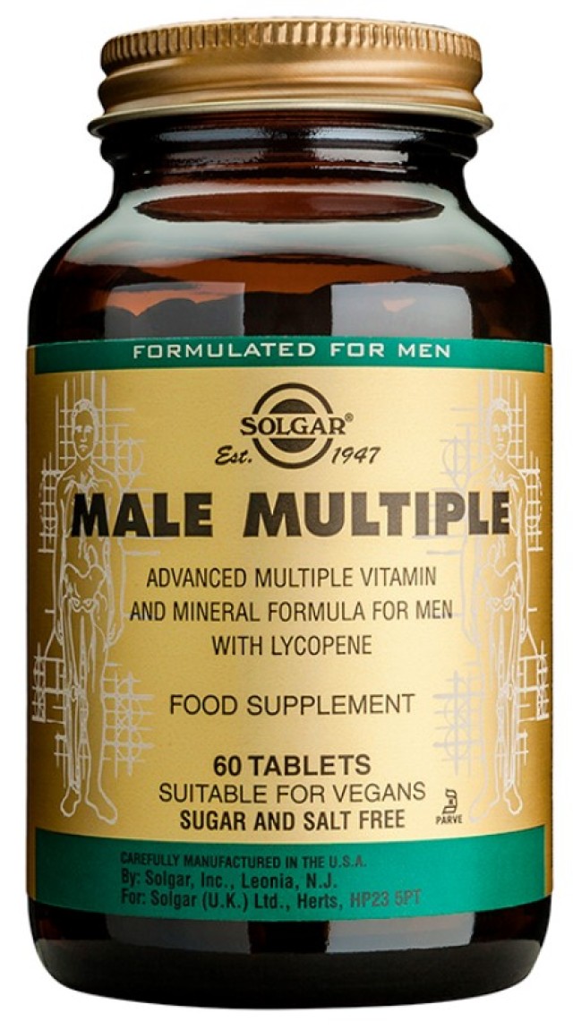 Solgar Male Multiple Συμπλήρωμα Διατροφής Ανδρικής Υγείας, 60 Ταμπλέτες