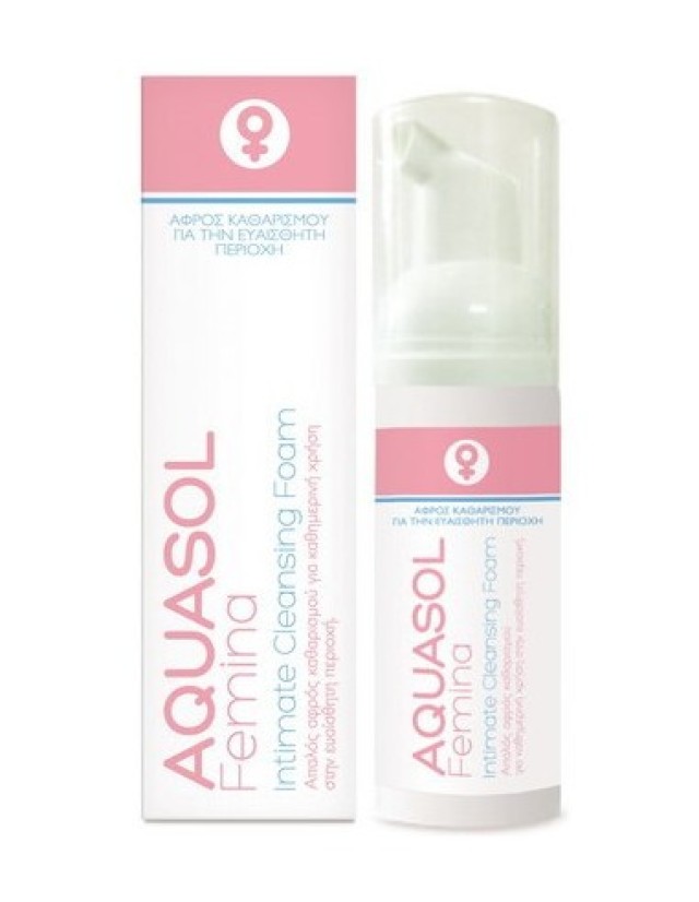 AQUASOL FEMINA Intimate Cleansing Foam Αφρός Καθαρισμού για την Ευαίσθητη Περιοχή, 40ml