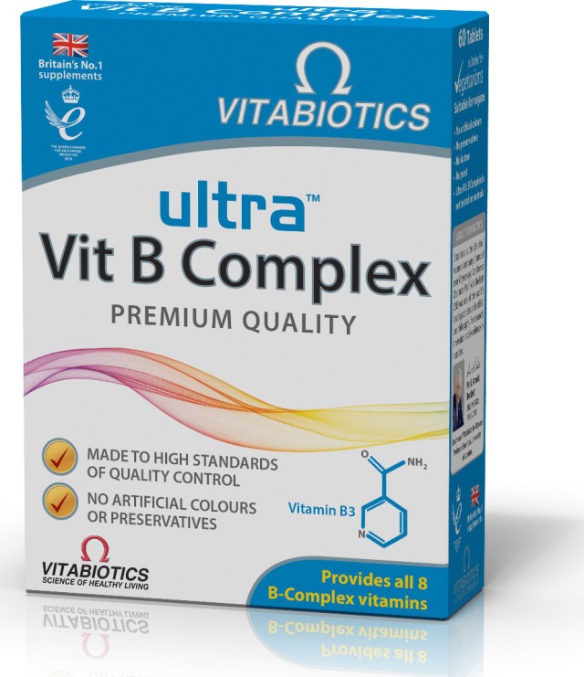 Vitabiotics Ultra Vitamin B Complex Συμπλήρωμα Διατροφής Με Σύμπλεγμα Βιταμινών, 60 Ταμπλέτες