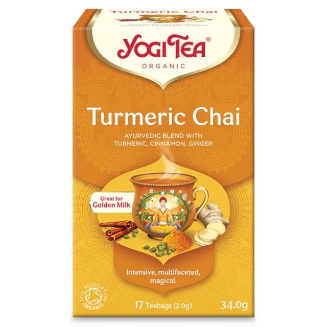 Yogi Tea Turmeric Chai Αφέψημα με Κουρκουμά, 17x2g