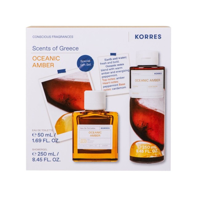 Korres Promo Oceanic Amber Eau de Toilette Ανδρικό Άρωμα 50ml + Αφρόλουτρο 250ml