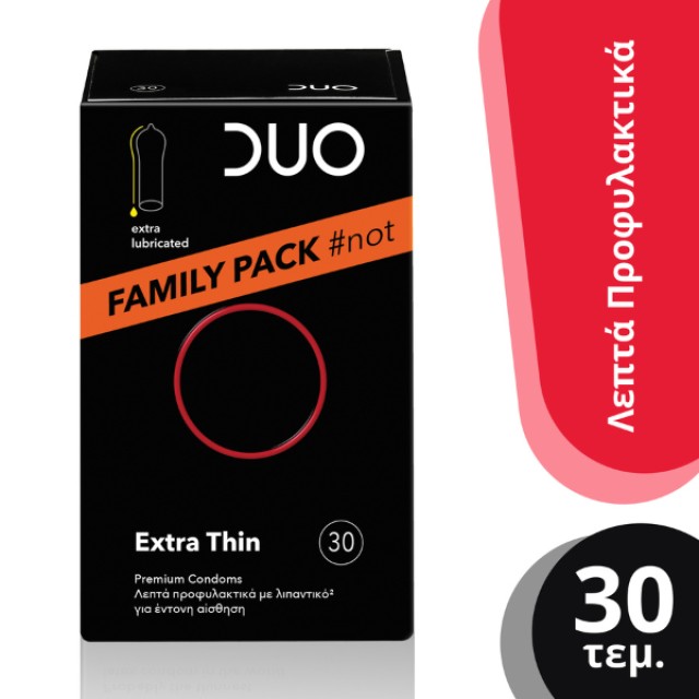 Duo Προφυλακτικά Extra Thin Family Pack 30 Τεμάχια