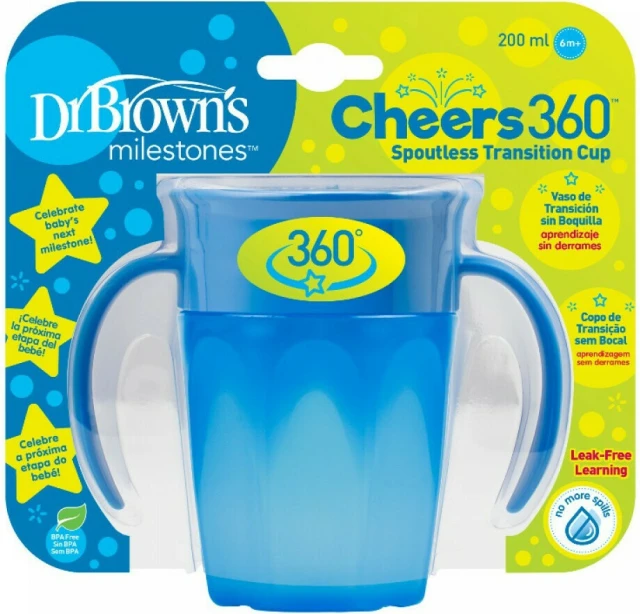Dr. Browns Children's Cup Cheers 360 from Plastic Blue 200ml for 6m+