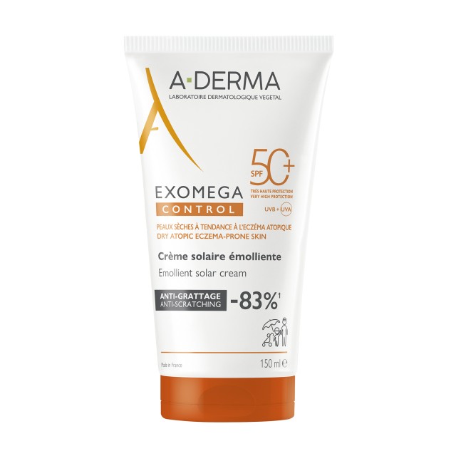 A-Derma Exomega Control Μαλακτική Aντηλιακή Κρέμα SPF50+ κατά του Α...