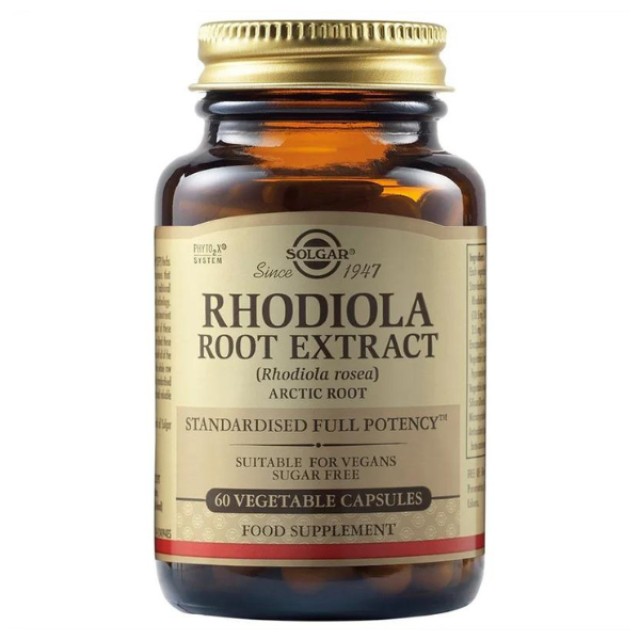 Solgar Rhodiola Root Extract Εκχύλισμα Ρίζας Rhodiola, 60 Φυτικές Κάψουλες