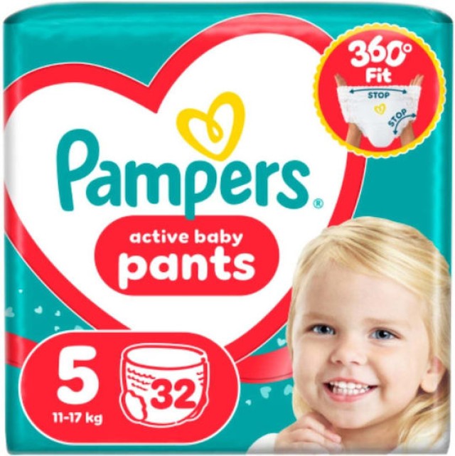 Pampers Active Baby Pants No. 5 για 11-17kg Πάνες Βρακάκι, 32τμχ