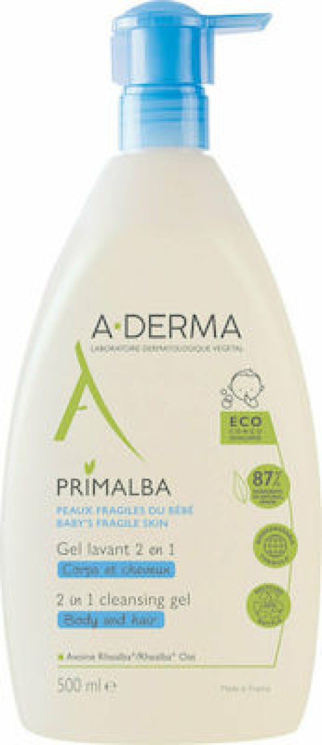 A-Derma Primalba Gel Καθαρισμού για το Ευαίσθητο Βρεφικό Δέρμα 500ml