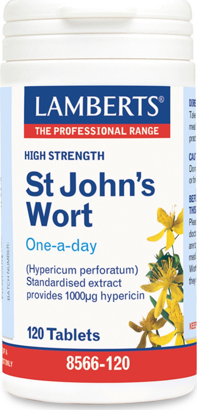 Lamberts St Johns Wort 1332mg Φυτικό Eκχύλισμα Βαλσαμόχορτου για την Βελτίωση Συμπτωμάτων Κατάθλιψης και την Ισορροπία του Οργανισμού, 120 Ταμπλέτες