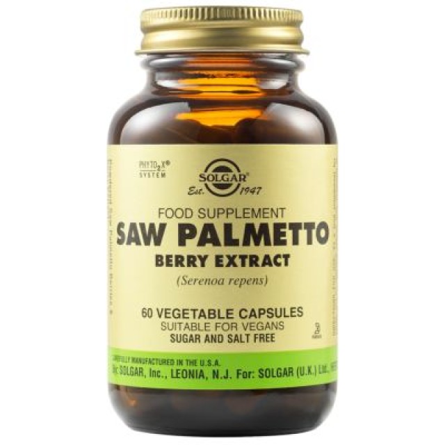 Solgar Saw Palmetto Berry Extract Για τον Προστάτη, 60 Φυτικές Κάψουλες