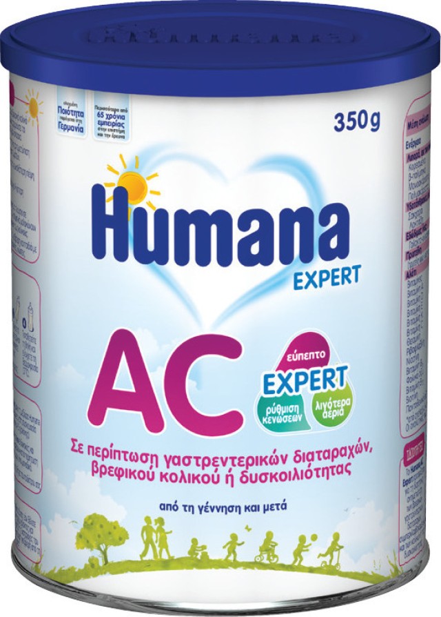 Humana Γάλα σε Σκόνη AC Expert Anticolic 0m+ Ειδικό Γάλα για την Αντιμετώπιση των Βρεφικών Κολικών και της Δυσκοιλιότητας 350gr