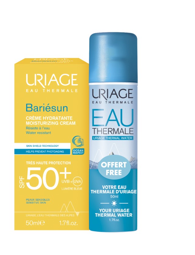 Uriage Promo Bariesun Cream Αντηλιακή Κρέμα Προσώπου Spf50+ Με ΔΩΡΟ Ιαματικό Νερό Uriage 50ml, 1 Σετ