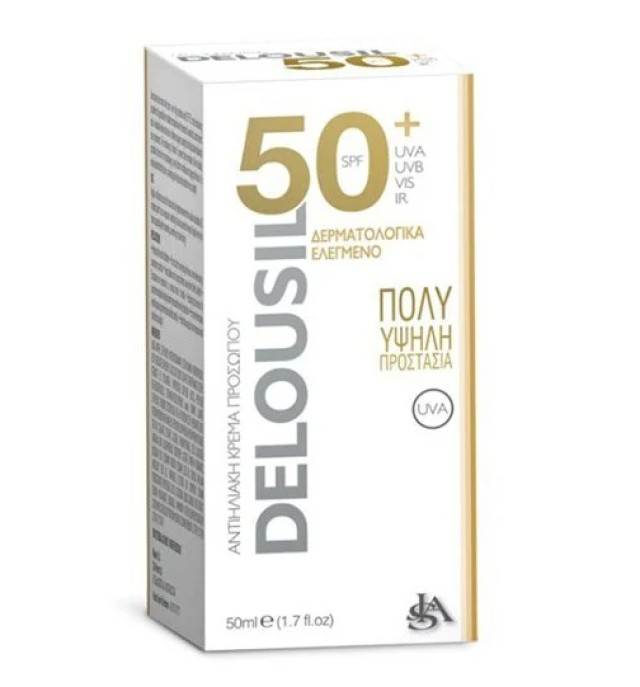 Delousil Silky Skin Formula SPF50+ Αντιηλιακή Κρέμα Προσώπου, 50ml