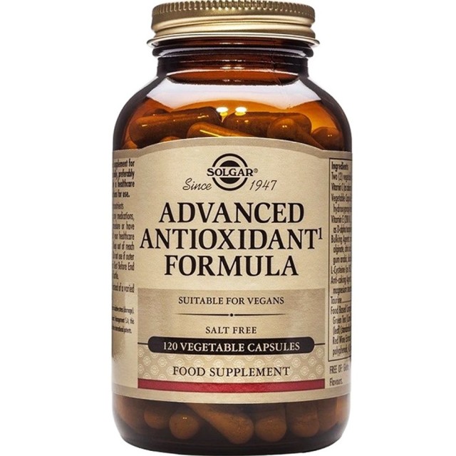 Solgar Advanced Antioxidant Formula Αντιοξειδωτική Φόρμουλα, 120 Φυτικές Κάψουλες